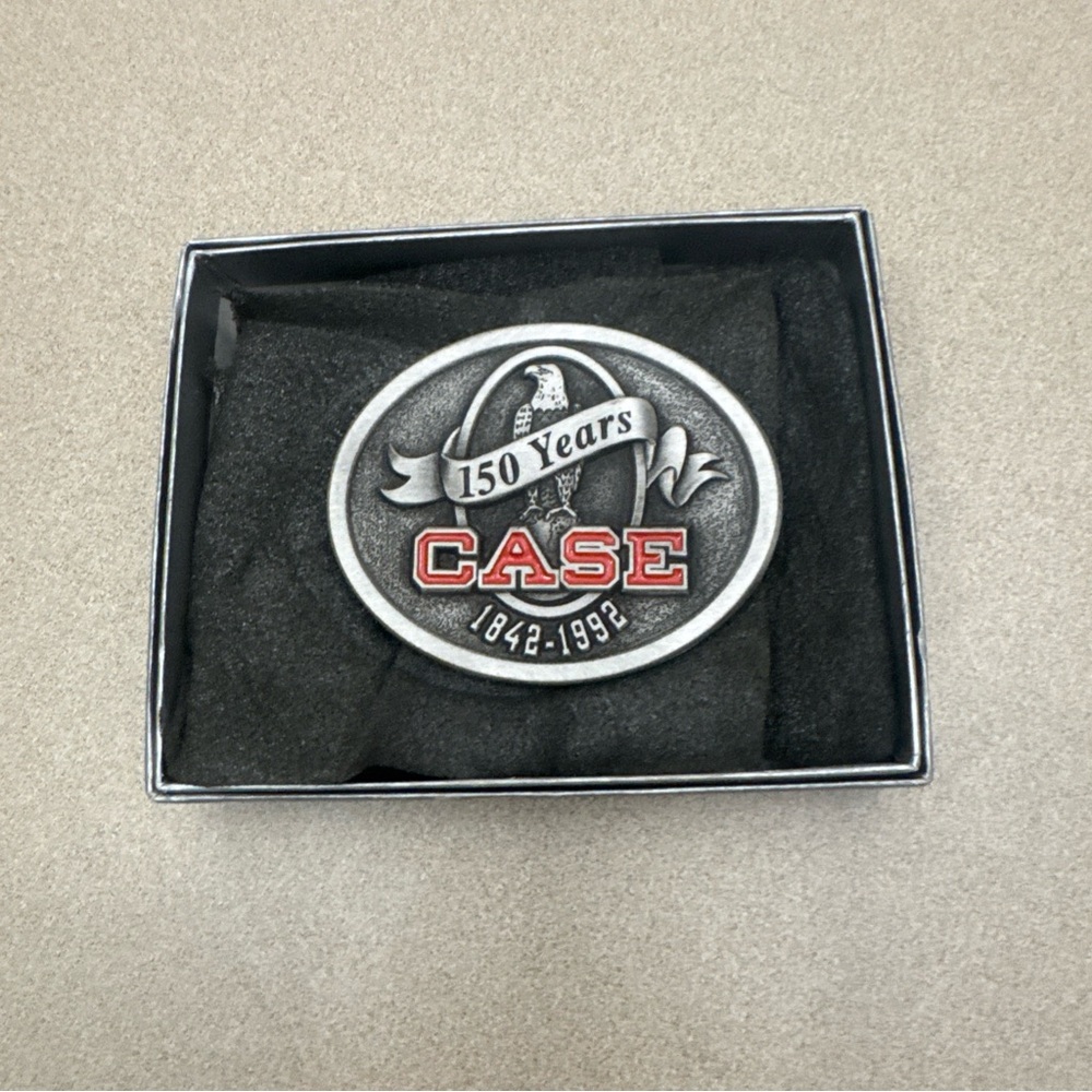 Case Silver Belt Buckle. 150 Years 1842-1992
